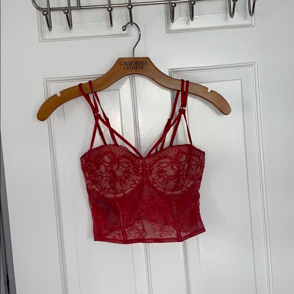 victoria secret red bra top